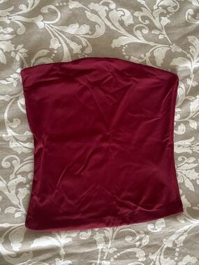 Garage Burgundy Strapless Tube Top